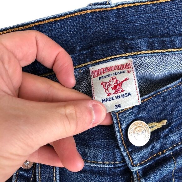 VINTAGE True Religion Jeans Size 34 BENNY Blue - Picture 3 of 8